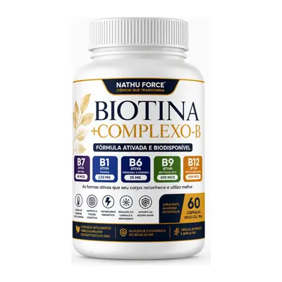 Os potes do Kit 3 potes Biotina + Complexo B