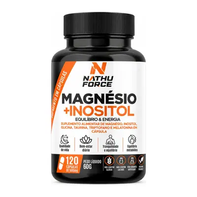 Pote de Magnésio + Inositol + Triptofano + Melatonina Nathu Force