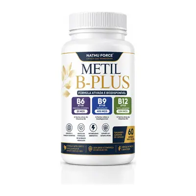 Pote de Metil B-Plus: B6, B9 e B12 Nathu Force