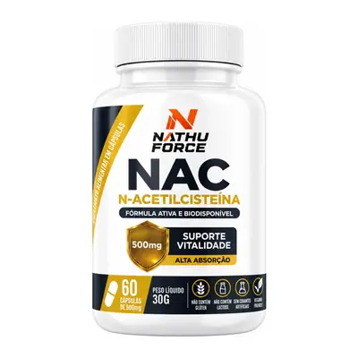 Pote de NAC N-acetilcisteína 500 mg Nathu Force